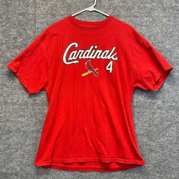 ST. LOUIS CARDINALS MLB Genuine Merchandise Baseball Tee Mens XL Red Molina #4 - Picture 1 of 13